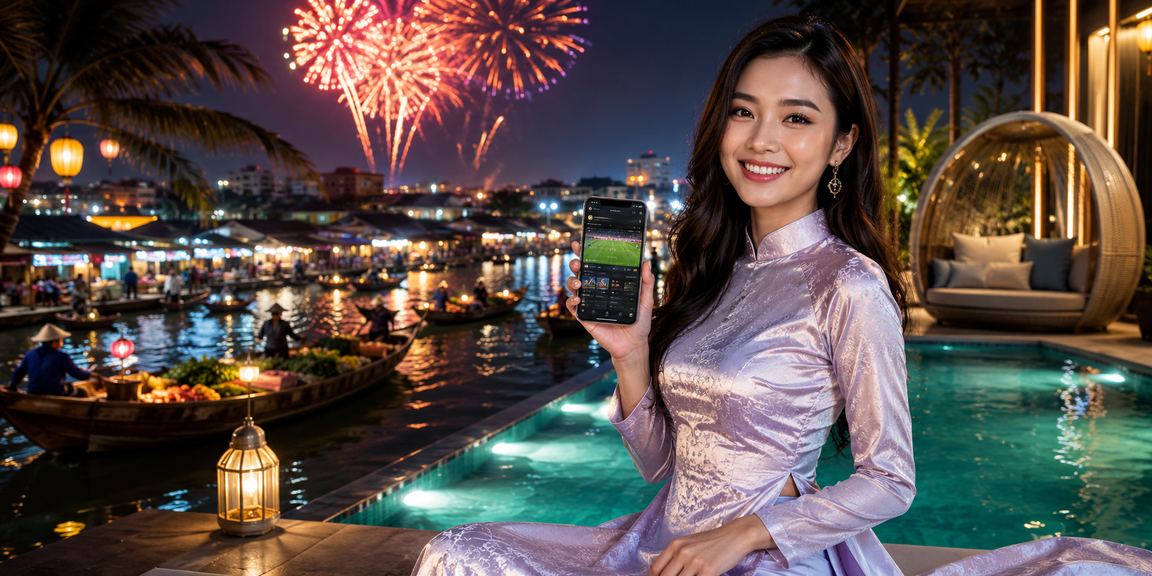 Người dùng Cần Thơ trải nghiệm casino app trên điện thoại với trang phục áo dài
